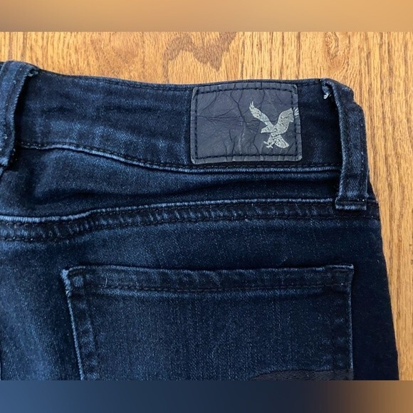 American Eagle Dark Wash Denim Super Low Stretch Skinny Jegging Jeans - Picture 9 of 16